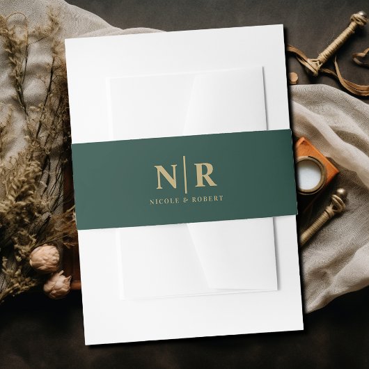 Elegant Wedding Monogram Personalisiert Einladungsbanderole