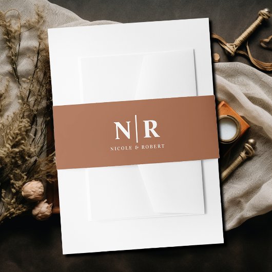 Elegant Wedding Monogram Personalisiert Einladungsbanderole