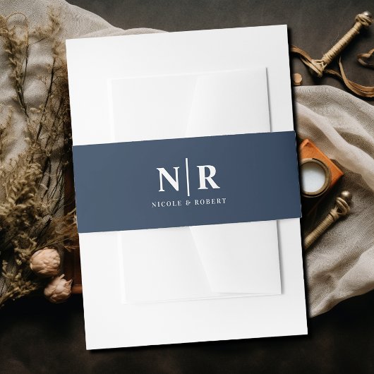 Elegant Wedding Monogram Personalisiert Einladungsbanderole