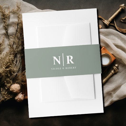 Elegant Wedding Monogram Personalisiert Einladungsbanderole
