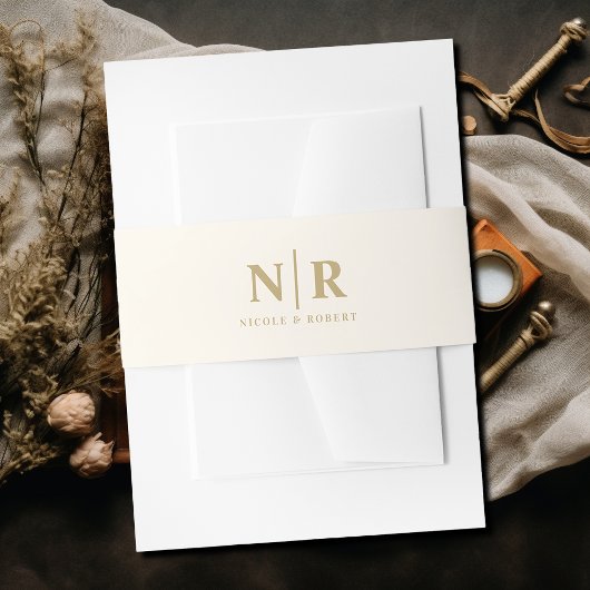 Elegant Wedding Monogram Personalisiert Einladungsbanderole