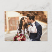 Elegant Wedding Monogram QR Code Navy Cream Begleitkarte (Rückseite)