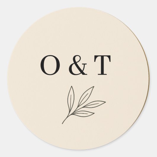Elegant Wedding Monogram Sticker – Personalized  (Vorderseite)