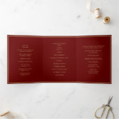 Elegant Wedding Monogram Tri-Fold Wedding Program Dreifach Gefaltete Urlaubskarte (Innenseite)