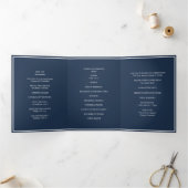 Elegant Wedding Monogram Tri-Fold Wedding Program Dreifach Gefaltete Urlaubskarte (Innenseite)