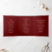 Elegant Wedding Monogram Tri-Fold Wedding Program Dreifach Gefaltete Urlaubskarte (Innenseite)