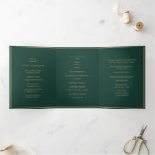 Elegant Wedding Monogram Tri-Fold Wedding Program Dreifach Gefaltete Urlaubskarte (Innenseite)