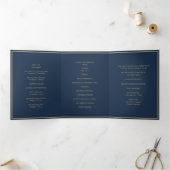 Elegant Wedding Monogram Tri-Fold Wedding Program Dreifach Gefaltete Urlaubskarte (Innenseite)