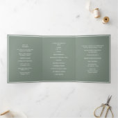 Elegant Wedding Monogram Tri-Fold Wedding Program Dreifach Gefaltete Urlaubskarte (Innenseite)