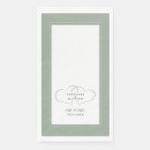 Elegant Wedding Mr. & Mrs. Green White Chic Hearts Serviette (Vorderseite)