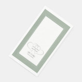 Elegant Wedding Mr. & Mrs. Green White Chic Hearts Serviette (Ecke)