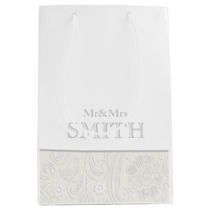 Elegant Wedding Mr&Mrs NAME Personalisiert Gift Wr Mittlere Geschenktüte