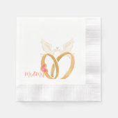 Elegant Wedding Napkin mit Rings and Doves - "Mr. Serviette (Vorderseite)
