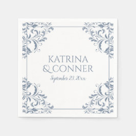 Elegant Wedding Napkins | Nadine (Dusty Blue) 2 Serviette