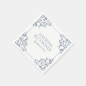 Elegant Wedding Napkins | Nadine (Dusty Blue) 2 Serviette (Ecke)