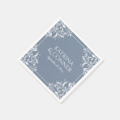 Elegant Wedding Napkins | Nadine (Dusty Blue) Serviette (Ecke)