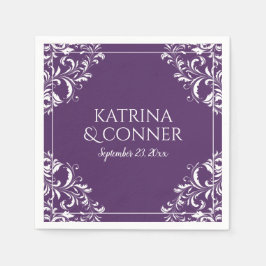 Elegant Wedding Napkins | Nadine (Pflaume / Lila)  Serviette