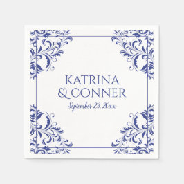 Elegant Wedding Napkins | Nadine (Royal Blue) 2 Serviette