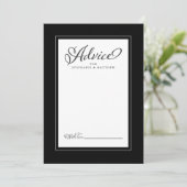 Elegant Wedding Newlywed Wish Black Border Hinweiskarte (Stehend Vorderseite)