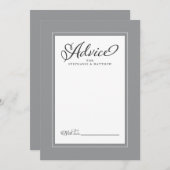 Elegant Wedding Newlywed Wish Gray Border Hinweiskarte (Vorne/Hinten)