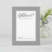 Elegant Wedding Newlywed Wish Gray Border Hinweiskarte (Stehend Vorderseite)