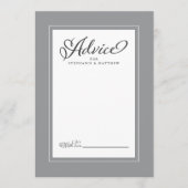 Elegant Wedding Newlywed Wish Gray Border Hinweiskarte (Vorderseite)