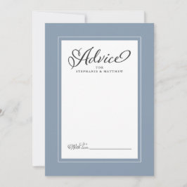 Elegant Wedding Newlywed wünscht Dusty Blue Border Hinweiskarte