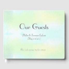 Elegant Wedding Newlyweds Yellow Blue Watercolor Gästebuch