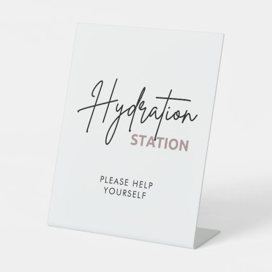 Elegant Wedding Nurse Hydration Station Drink Sockelschild (Vorderseite)