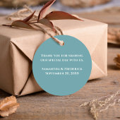 Elegant Wedding Peach Blue Floral Vielen Dank Geschenkanhänger