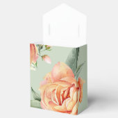 Elegant Wedding Peach floral Green Geschenkschachtel (Geöffnet)