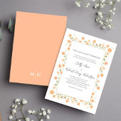 Elegant Wedding Peach Floral Script Einladung