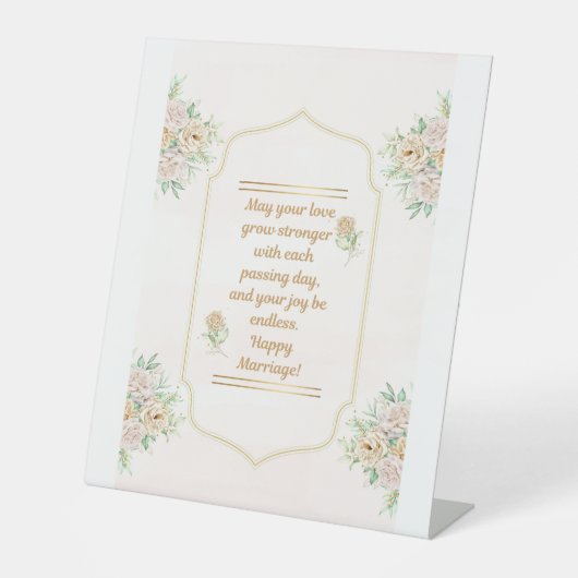 Elegant Wedding Pedestal Sign - Custom 10" x 12" Sockelschild (Vorderseite)