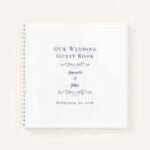 Elegant Wedding Periwinkle Blue Budget Gästebuch Notizblock (Vorderseite)