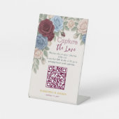 Elegant Wedding Photo Sharing With QR Code  Sockelschild (Vorderseite)