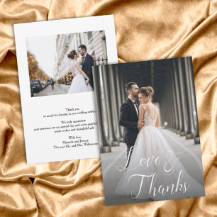Elegant Wedding Photo Thank You Card Dankeskarte