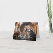 Elegant Wedding Photo Thank You Dankeskarte (Vorderseite)