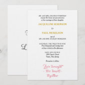 Elegant Wedding Pink Gold Zwei Herzen Einladung (Vorne/Hinten)