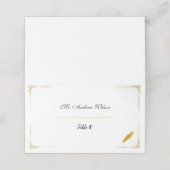 Elegant Wedding Place Cards with Meal Icons Platzkarte (Außenseite Aufgefaltet)