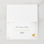 Elegant Wedding Place Cards with Meal Icons Platzkarte (Außenseite Aufgefaltet)