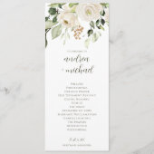 Elegant Wedding Program Greenery White Floral Programm (Vorderseite)