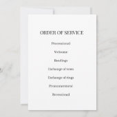 Elegant Wedding Program & Wedding Party Guide Einladung (Rückseite)
