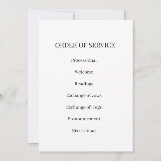 Elegant Wedding Program & Wedding Party Guide Einladung (Rückseite)