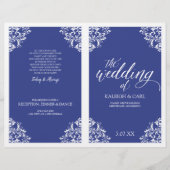 Elegant Wedding Programs - Nadine (Royal Blue) (Vorderseite)