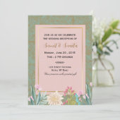 Elegant Wedding Reception Party Invitation Card Einladung (Stehend Vorderseite)