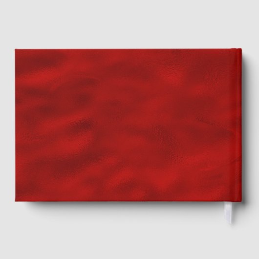 Elegant Wedding Red Gold White Floral Gästebuch (Rückseite)