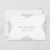 Elegant Wedding Response Card - Nadine (grau) Einladung (Rückseite)