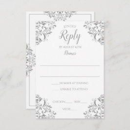 Elegant Wedding Response Card - Nadine (grau) Einladung