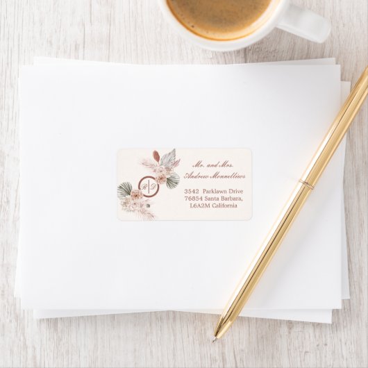Elegant Wedding Return Address Label Adressaufkleber (Insitu)