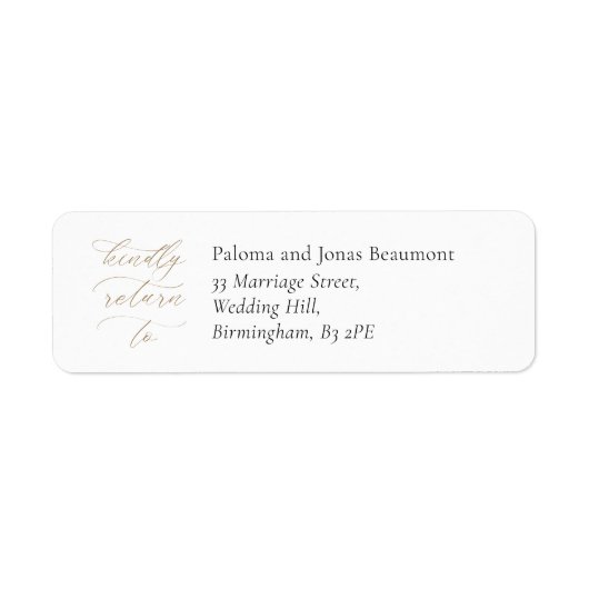Elegant Wedding Return Address Label w Calligraphy (Vorne)
